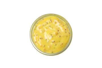 Mustard honey sauce isolated on white background