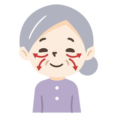 洗顔をする高齢者