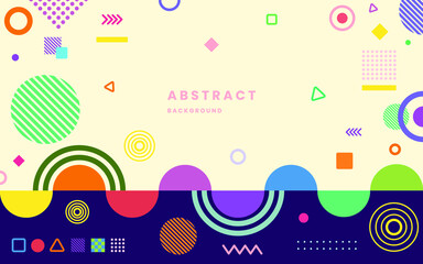 Colorful abstract geometric shapes design element background. colorful neo geometric poster. illustration vector 10 eps.