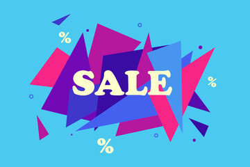 Sale dicount promotion background. Super sale, big sale discount banner for business, social media, flyers, posters, clipboards, advertising. Polygonal abstract sale banner design. Special offer.