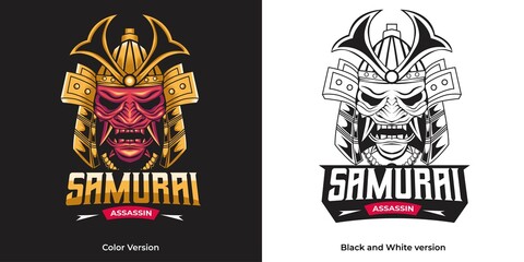 samurai assassin esport logo mascot design - obrazy, fototapety, plakaty