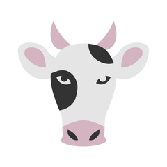 Cow head vector icon on white background