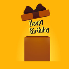 birthday card with and lettering. Holiday gift. happy holiday. Graphic vector illustration flat style