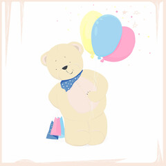 bear  with balloon