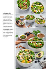 o of assorted vegan salads.