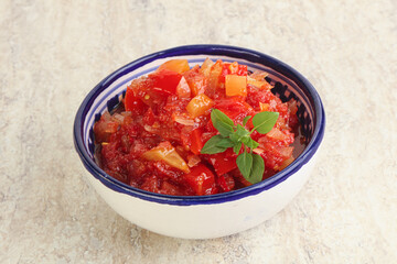 Hungary vegetarian Lecho with vegetables