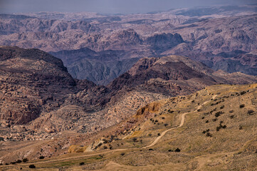 Fototapeta na wymiar Desert landscape of the mountains of Edom, Jordan.