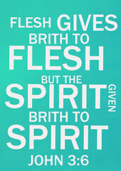 English Bible Verses " Flesh  gives brith to flesh but the spirit given brith to spirit john3:6"