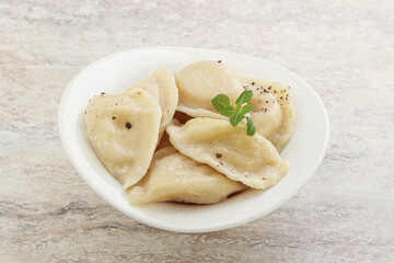 Russian traditional Vareniki - dumplings with potato