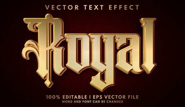 Royal and gold editable text effect