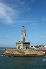 Fototapeta na wymiar Vivekananda rock memorial AND Thiruvalluvar statue near sea at Kanyakumari Tamilnadu South India