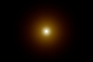 Abstract Natural Sun flare on the black