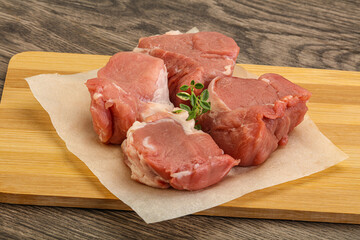 Raw pork tenderloin for cooking
