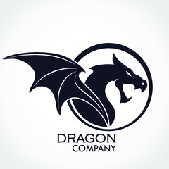 winged dragon circle logo