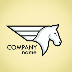 Obraz premium white horse fast logo