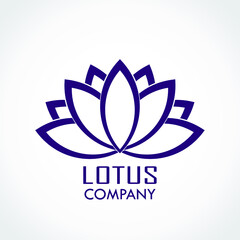 lotus flower linear shape logo