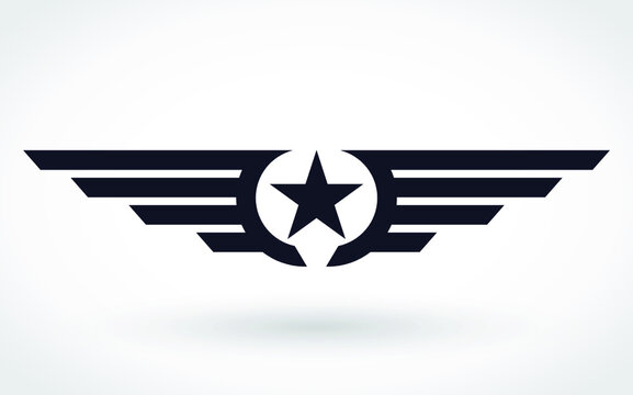 silhouette winged star branding simbol