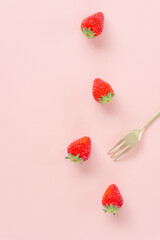 Strawberries and fork.  苺とフォーク