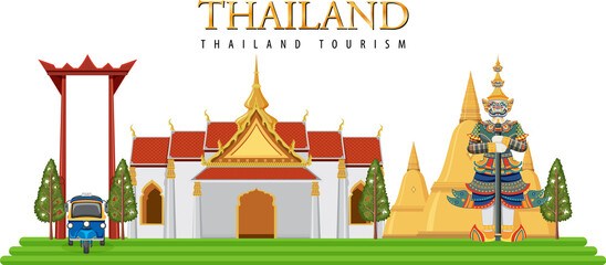 Thailand iconic tourism attraction background