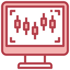 COMPUTER red line icon,linear,outline,graphic,illustration