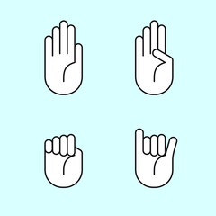 Vector Hand 4 types that convey different messages
