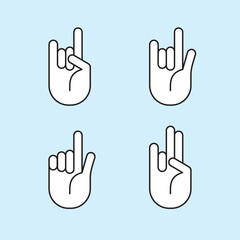 Vector Hand 4 types that convey different messages