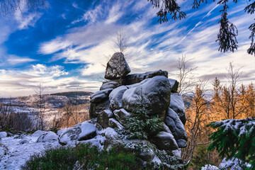 Kästeklippen im Harz im Winter