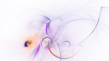 Abstract violet and golden fiery shapes. Fantasy light background. Digital fractal art. 3d rendering.
