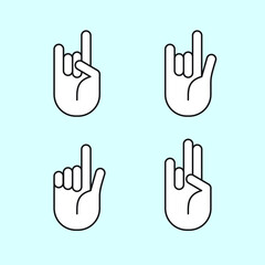 Vector Hand 4 types that convey different messages