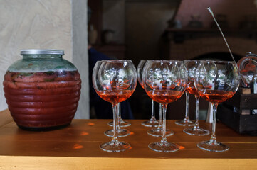 low alcohol drink, on a wedding reception bar.