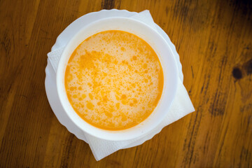 Delicious bulgarian food tripe soup
