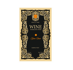 WINE LABEL ITALIAN DRINKS, DECORATIVE STICKER FOR SPARKLING WINE VINTAGE