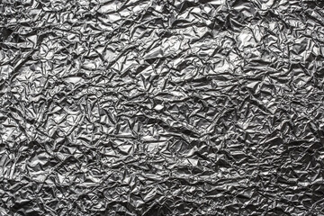 Abstract background shimmering texture metallic glitter foil. Crumpled foil as an unusual background.