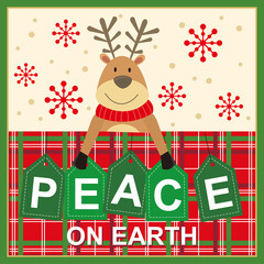 christmas greeting card with reindeer and text
