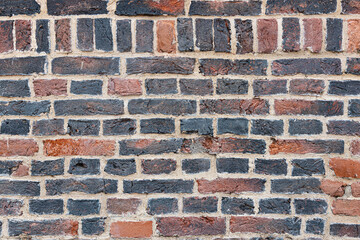 Wall of old red brick. Brick background.