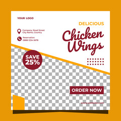 Chicken wings social media template design