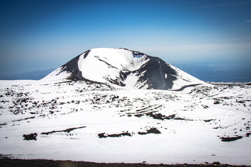 snow on etna, vulcano, sicily, italy, europe, lava stone, black, crateri silvestri