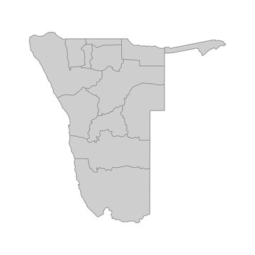 recommend clip art: Outline political map of the Namibia. High detailed vector illustration.