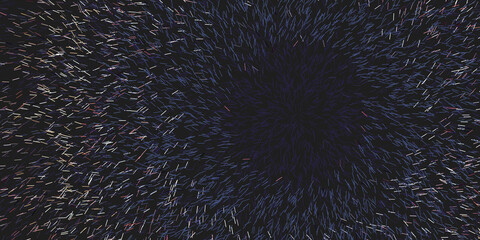 Abstract Dark 3D Twirling Short Lines Pattern Background with Copyspace in the Center - Design in Editable Vector Format