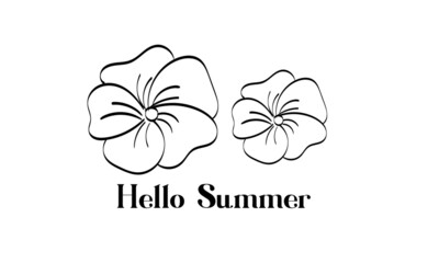 Hello Summer. Hand drawn Hello Summer Background for print or use as poster, card, flyer or T Shirt