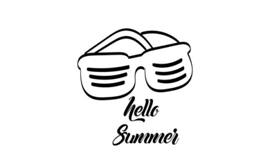 Hello Summer. Hand drawn Hello Summer Background for print or use as poster, card, flyer or T Shirt