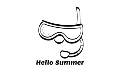 Hello Summer. Hand drawn Hello Summer Background for print or use as poster, card, flyer or T Shirt