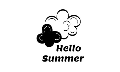 Hello Summer. Hand drawn Hello Summer Background for print or use as poster, card, flyer or T Shirt
