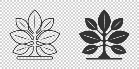 Leaf icon in flat style. Plant vector illustration on white isolated background. Flower sign business concept.
