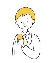 スマートフォンを見る会社員男性