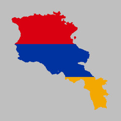 Armenia flag inside the Armenian map borders vector illustration 