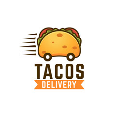 tacos delivery logo vector illustration