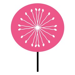 Pink flower icon on white background 