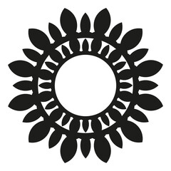 Decorative dark color circle on white background, design element