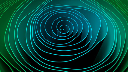 3d abstract wave lines folds background. Color gradient curves with texture paper, fabric, ribbons. Surreal, futuristic, psychedelic background.